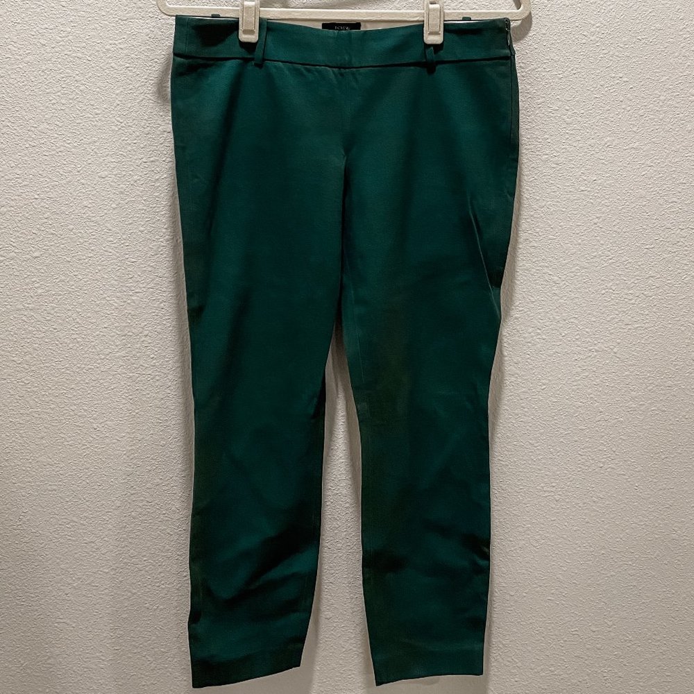 J.CREW Minnie Pants Emerald Green Stretch Twill 4